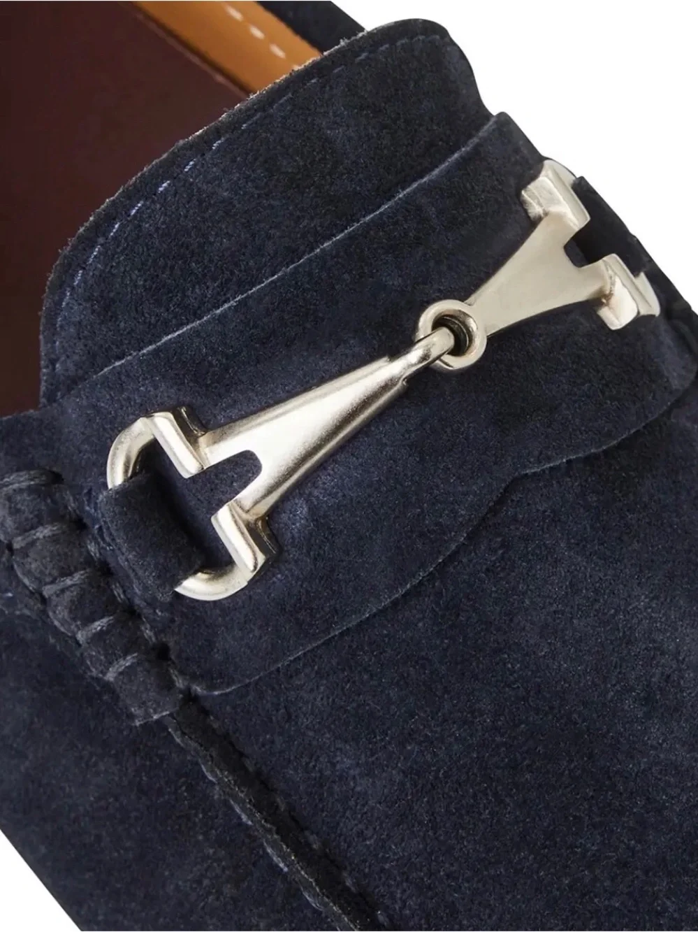 Bruno Magli Navy Suede Horsebit Loafers